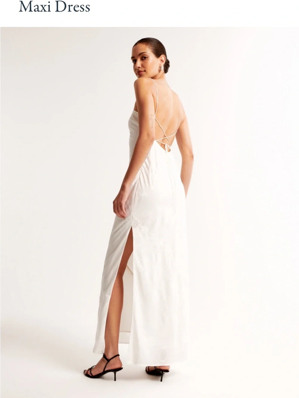 The A&F Julia Slip Satin Jacquard Maxi Dress
